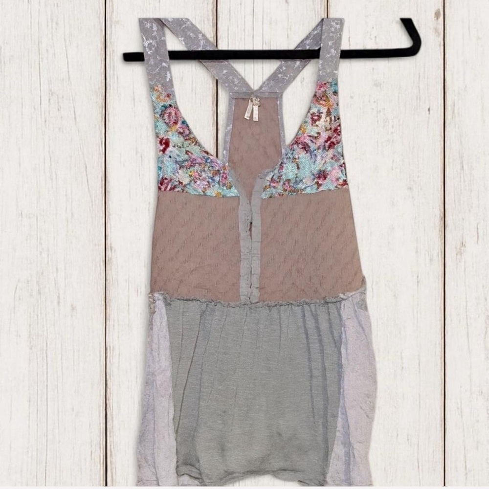 Buckle Multicolor Patchwork Halter Top
